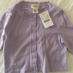NWT Baby girls' scalloped cotton cardigan sweater